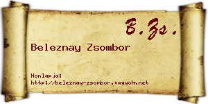 Beleznay Zsombor névjegykártya